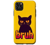 Funny Black Cat Bruh Quotes Illustration Graphic Designs Carcasa para iPhone 11 Pro Max