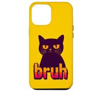 Funny Black Cat Bruh Quotes Illustration Graphic Designs Carcasa para iPhone 12 Pro Max