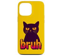 Funny Black Cat Bruh Quotes Illustration Graphic Designs Carcasa para iPhone 13 Pro Max