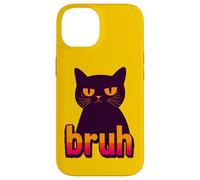 Funny Black Cat Bruh Quotes Illustration Graphic Designs Carcasa para iPhone 14