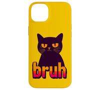 Funny Black Cat Bruh Quotes Illustration Graphic Designs Carcasa para iPhone 14 Plus