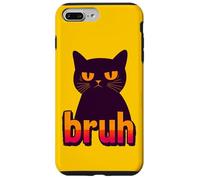 Funny Black Cat Bruh Quotes Illustration Graphic Designs Carcasa para iPhone 7 Plus/8 Plus