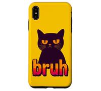 Funny Black Cat Bruh Quotes Illustration Graphic Designs Carcasa para iPhone XS Max