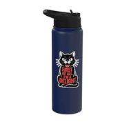 Funny Black Cat First of All I'm a Delight Roaring Cat Lover Stainless Steel Insulated Water Bottle