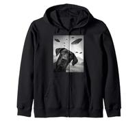 Funny Black Great Dane Dog UFO Sudadera con Capucha