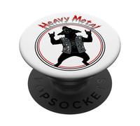 Funny Black Labrador Heavy-Metal Rock Música Metalhand PopSockets PopGrip Adhesivo