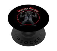 Funny Black Labrador Heavy-Metal Rock Música Metalhand PopSockets PopGrip Adhesivo