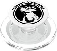 Funny Black Logo Sunglasses Lover Axolotl Vibes Only PopSockets PopGrip para MagSafe