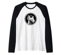 Funny Black Logo Sunglasses Lover Capybara Vibes Camiseta Manga Raglan