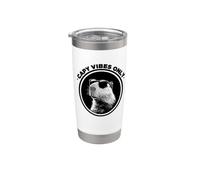 Funny Black Logo Sunglasses Lover Capybara Vibes Only Vaso térmico de acero inoxidable de doble pared