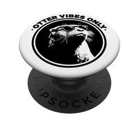 Funny Black Logo Sunglasses Plays Well with Otters Lover PopSockets PopGrip Adhesivo