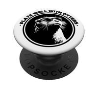 Funny Black Logo Sunglasses Plays Well with Otters Lover PopSockets PopGrip Adhesivo