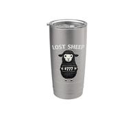 Funny Black Lost Sheep Humor Cristiano 777 Cita de fe Vaso térmico de acero inoxidable de doble pared
