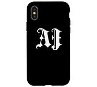 Funny Blackletter Font First Name AJ Goth Carcasa para iPhone X/XS