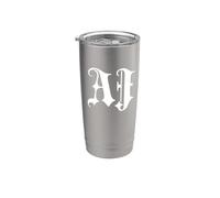 Funny Blackletter Font First Name AJ Goth Vaso térmico de acero inoxidable de doble pared