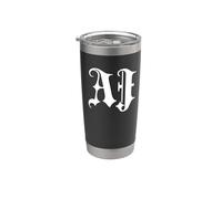 Funny Blackletter Font First Name AJ Goth Vaso térmico de acero inoxidable de doble pared