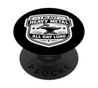 Funny Blacksmith me Encanta el Heavy Metal Durante Todo el día Metalsmith PopSockets PopGrip Adhesivo