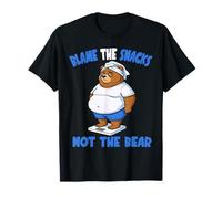 Funny Blame The Snacks Not The Bear Gym Grumpy Workout Men Camiseta