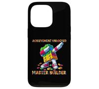 Funny Blocks Bricks Toy Achievement Unlocked Master Builder Carcasa para iPhone 13 Pro