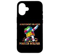 Funny Blocks Bricks Toy Achievement Unlocked Master Builder Carcasa para iPhone 16