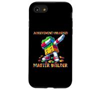 Funny Blocks Bricks Toy Achievement Unlocked Master Builder Carcasa para iPhone SE (2020) / 7/8