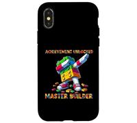Funny Blocks Bricks Toy Achievement Unlocked Master Builder Carcasa para iPhone X/XS