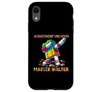 Funny Blocks Bricks Toy Achievement Unlocked Master Builder Carcasa para iPhone XR