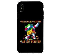 Funny Blocks Bricks Toy Achievement Unlocked Master Builder Carcasa para iPhone XS MAX