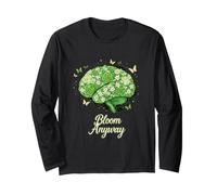 Funny Bloom Anyway Cerebro Floral Dicho Sarcástico Manga Larga
