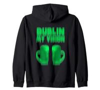 Funny Blurry Dublín Mi Visión Fiesta Irlandesa Cerveza Borracha Sudadera con Capucha
