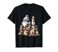 Funny Boat Captain GNOME On Vintage Suitcase and Lighthouse Camiseta