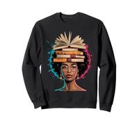 Funny Book Crown Black Queen Wisdom Power Afro Art Mujeres Hombres Sudadera