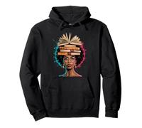 Funny Book Crown Black Queen Wisdom Power Afro Art Mujeres Hombres Sudadera con Capucha