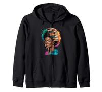 Funny Book Crown Black Queen Wisdom Power Afro Art Mujeres Hombres Sudadera con Capucha
