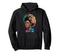 Funny Book Crown Black Queen Wisdom Power Afro Art Mujeres Hombres Sudadera con Capucha