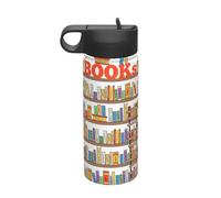 Funny Book Shelf Collection and Ladder Printing Camping Hiking Hydration Cantiens - A prueba de fugas, aislamiento al vacío, acero inoxidable, 18 onzas