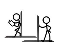 Funny bookHolders for Shelves - 17.5x3x15cm Metal Abstract Art Non Slip bookEnds, Modern Decorative Bookends for Desk Shelf Organization, Stable Heavy Support | for Home Study Living Room Office Lib