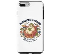 Funny Bookworm Book Lover Reader Cat Design Gift Hombres Mujeres Carcasa para iPhone 7 Plus/8 Plus