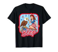 Funny Boop Eagle 4th of July Vintage Patriotic Women USA Camiseta