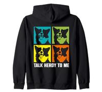 Funny Border Collie Talk Herdy To Me - Juego de palabras divertido para perros Sudadera con Capucha