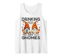 Funny Bourbon Lover Garden Gnomes Drinking with My Gnomies Camiseta sin Mangas