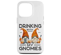 Funny Bourbon Lover Garden Gnomes Drinking with My Gnomies Carcasa para iPhone 13 Pro