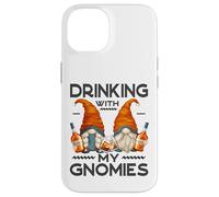 Funny Bourbon Lover Garden Gnomes Drinking with My Gnomies Carcasa para iPhone 14