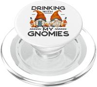 Funny Bourbon Lover Garden Gnomes Drinking with My Gnomies PopSockets PopGrip para MagSafe