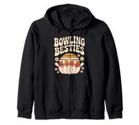 Funny Bowling Besties Cute Ten Pin Bowlers Boy Girls Teen Sudadera con Capucha