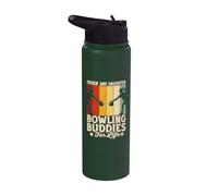 Funny Bowling Padre e Hija Cita Papá Bowler Stainless Steel Insulated Water Bottle
