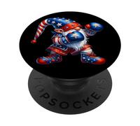Funny Boxing GNOME In American Flag Outfit For Men Patriotic PopSockets PopGrip Adhesivo