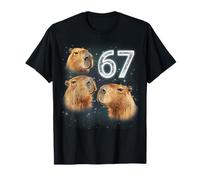 Funny Boys Girls 67 Meme Capybara Howling at The Moon 6 7 Camiseta