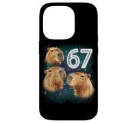 Funny Boys Girls 67 Meme Capybara Howling at The Moon 6 7 Carcasa para iPhone 14 Pro
