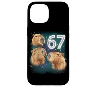 Funny Boys Girls 67 Meme Capybara Howling at The Moon 6 7 Carcasa para iPhone 15